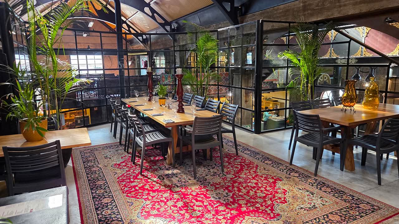 Long table in exclusive seating area