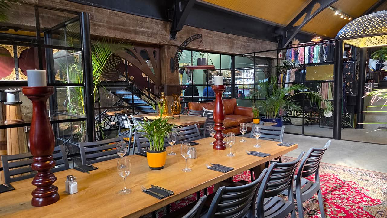 Long table in exclusive seating area